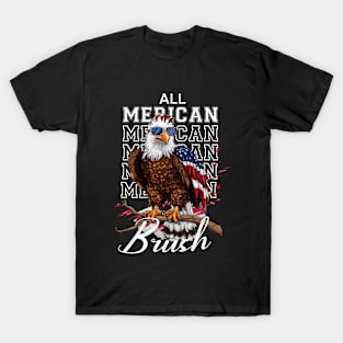 All Merican Brush Eagle USA 4th of  July T-Shirt